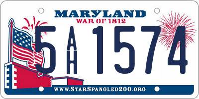MD license plate 5AH1574