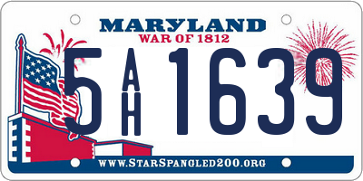 MD license plate 5AH1639