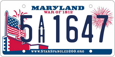 MD license plate 5AH1647