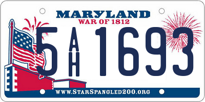 MD license plate 5AH1693
