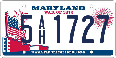 MD license plate 5AH1727