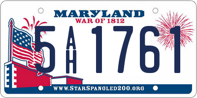 MD license plate 5AH1761