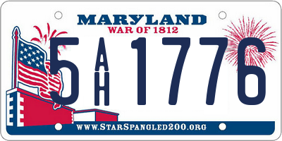 MD license plate 5AH1776