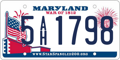 MD license plate 5AH1798
