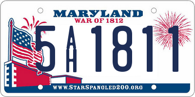 MD license plate 5AH1811