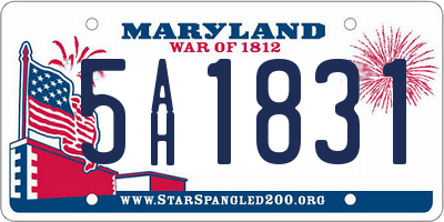 MD license plate 5AH1831