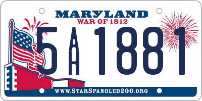 MD license plate 5AH1881