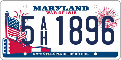 MD license plate 5AH1896