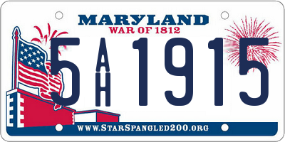 MD license plate 5AH1915
