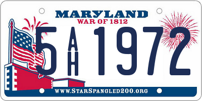 MD license plate 5AH1972