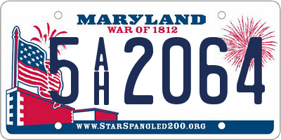 MD license plate 5AH2064