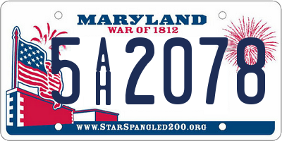 MD license plate 5AH2078