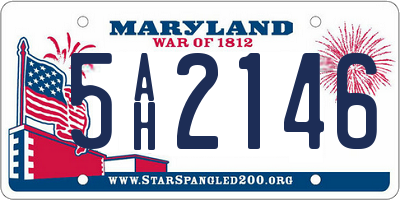 MD license plate 5AH2146