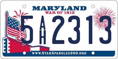 MD license plate 5AH2313