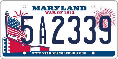 MD license plate 5AH2339