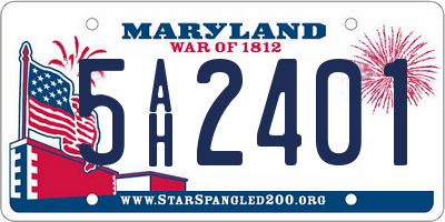 MD license plate 5AH2401