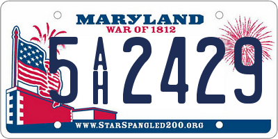 MD license plate 5AH2429