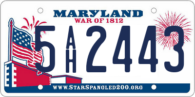 MD license plate 5AH2443