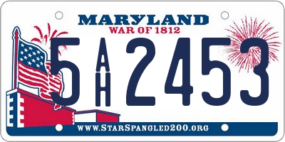 MD license plate 5AH2453
