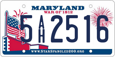 MD license plate 5AH2516