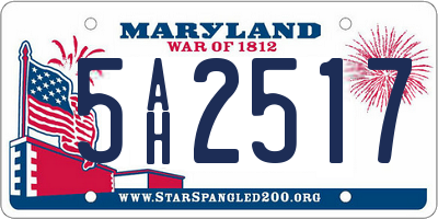 MD license plate 5AH2517