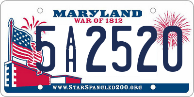 MD license plate 5AH2520