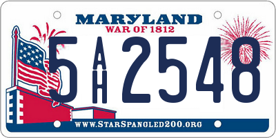 MD license plate 5AH2548