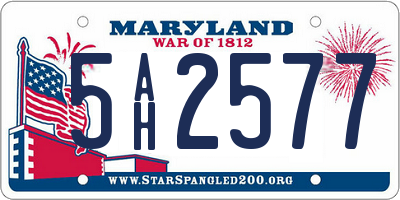 MD license plate 5AH2577