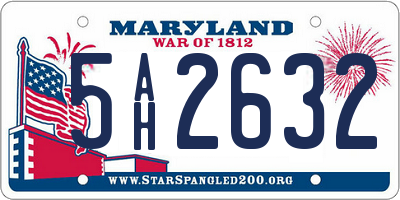 MD license plate 5AH2632