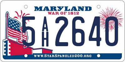 MD license plate 5AH2640