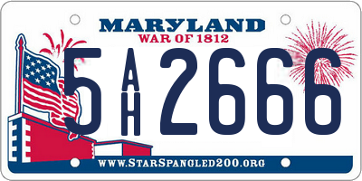 MD license plate 5AH2666