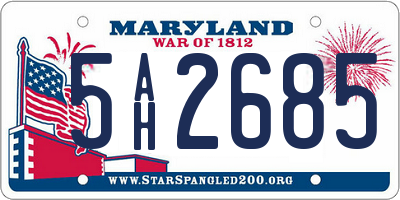 MD license plate 5AH2685