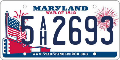 MD license plate 5AH2693