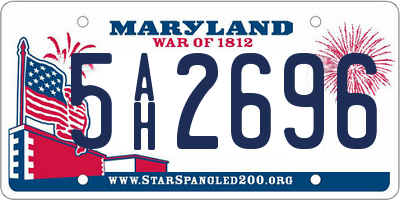 MD license plate 5AH2696