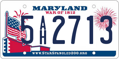 MD license plate 5AH2713