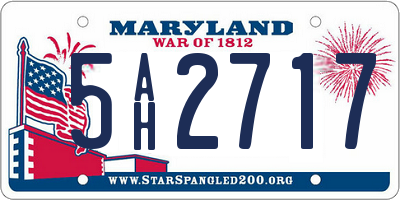 MD license plate 5AH2717