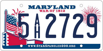 MD license plate 5AH2729
