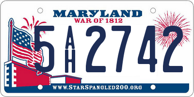 MD license plate 5AH2742