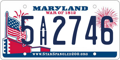 MD license plate 5AH2746
