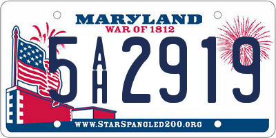 MD license plate 5AH2919