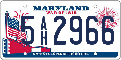 MD license plate 5AH2966