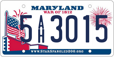 MD license plate 5AH3015