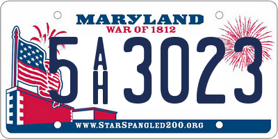 MD license plate 5AH3023