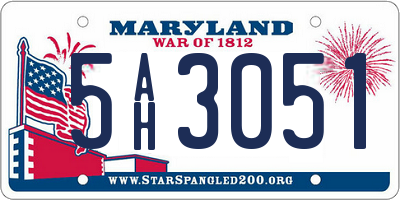 MD license plate 5AH3051