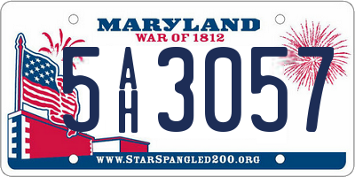MD license plate 5AH3057