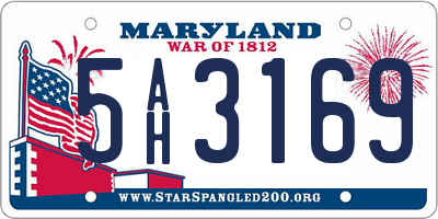 MD license plate 5AH3169