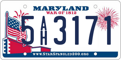MD license plate 5AH3171