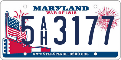 MD license plate 5AH3177