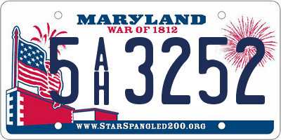 MD license plate 5AH3252
