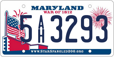 MD license plate 5AH3293